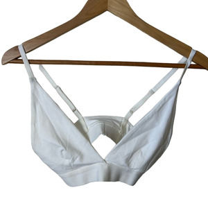 Pact Soft Triangle Bra Pullover Plunge Organic Cotton Wireless White Size XS